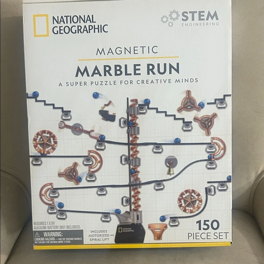 National Geographic Magnetic Marble Run with Blue and Copper Accents